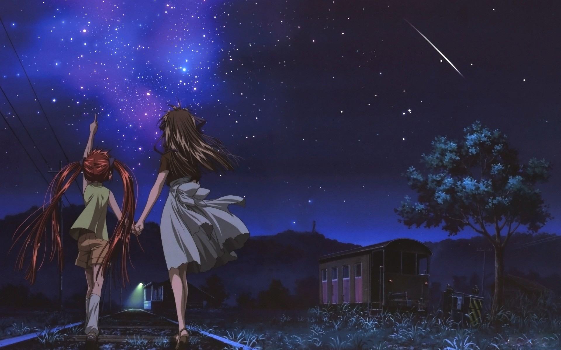 Ảnh anime bầu trời đêm tuyệt đẹp
