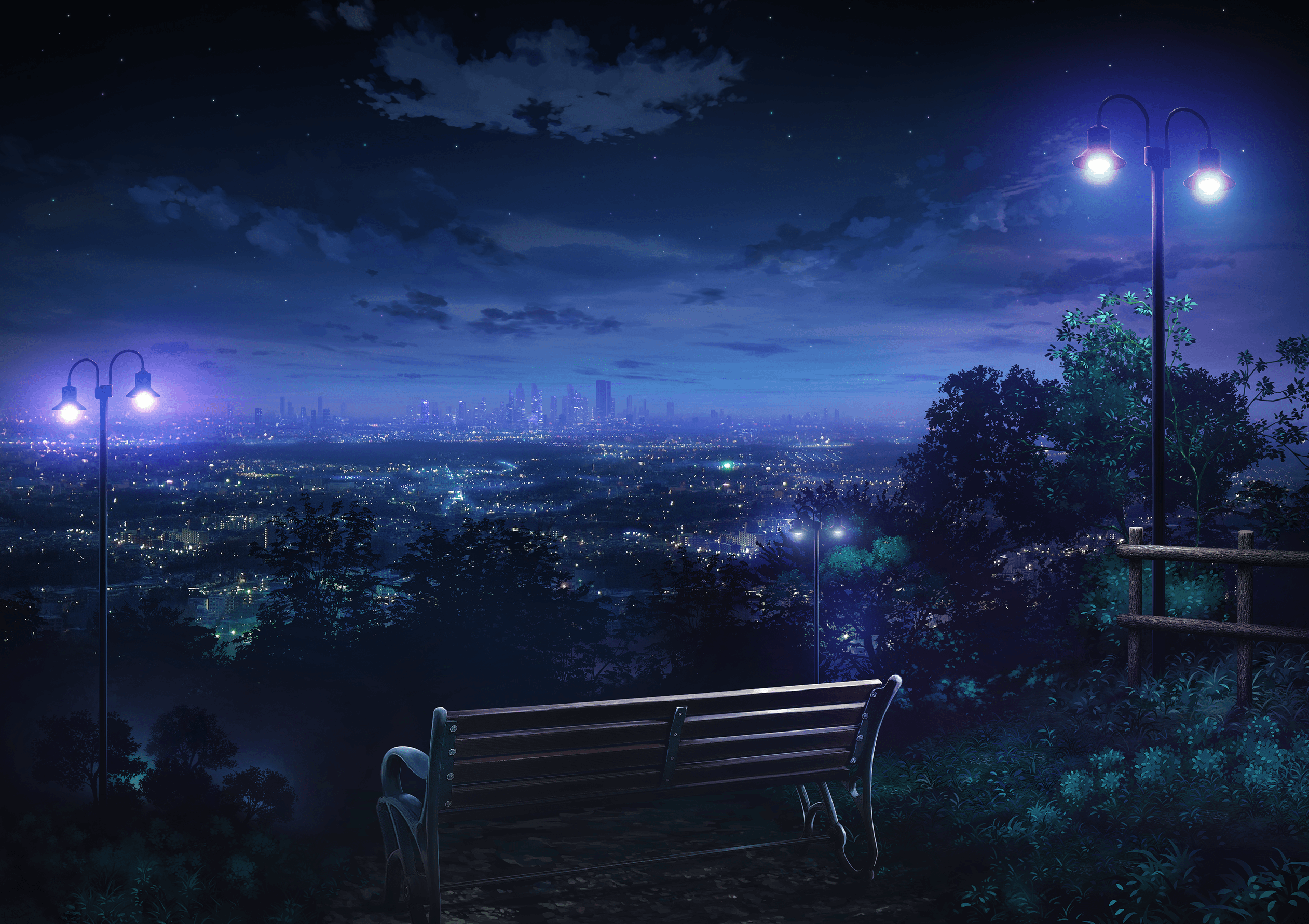 Hình ảnh bầu trời đêm anime yên bình đẹp nhất