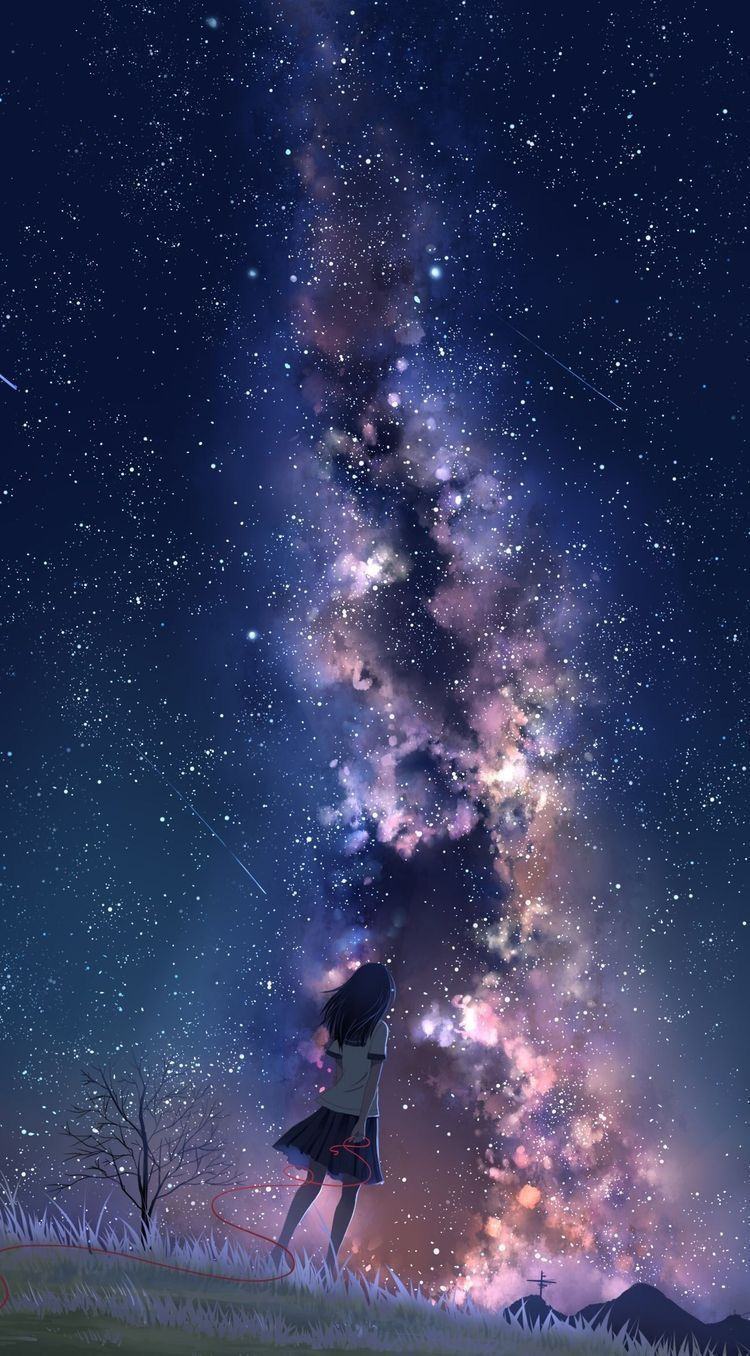 Hình ảnh bầu trời đêm trong anime giả tưởng
