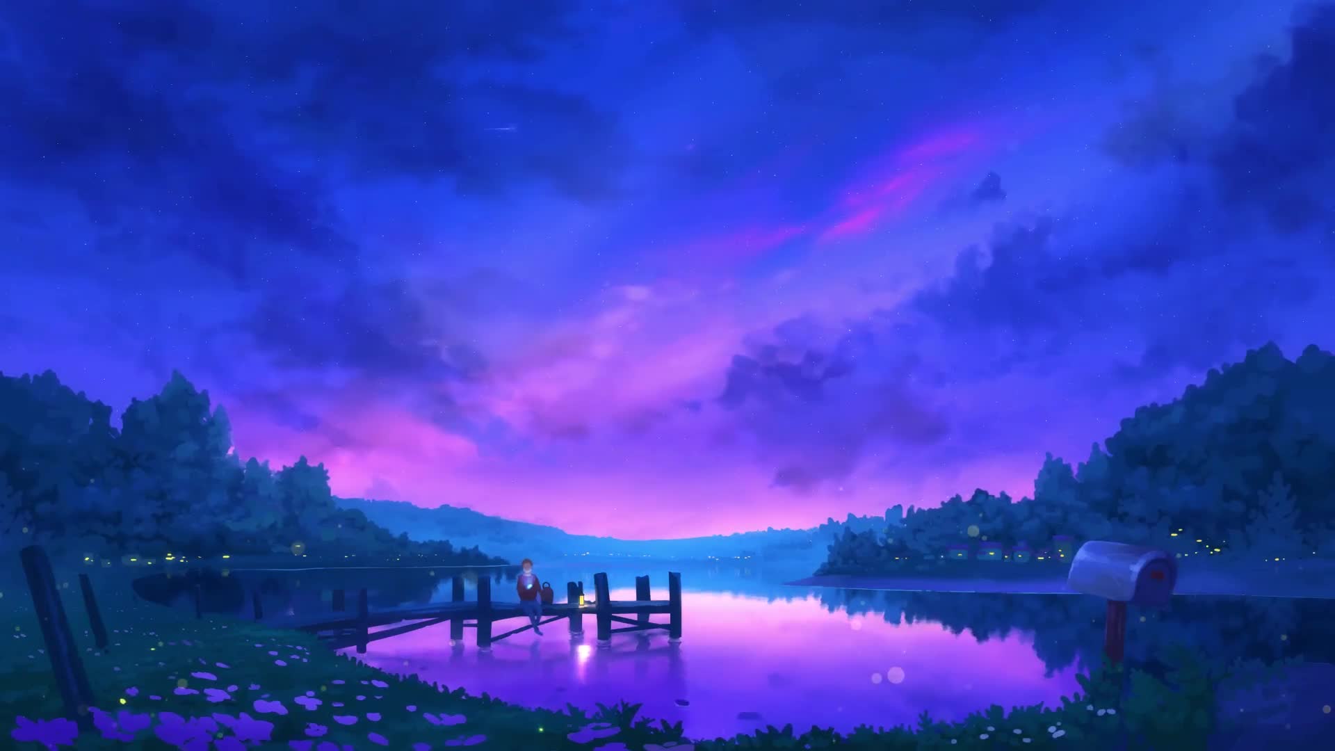 Hình nền bầu trời đêm anime đẹp