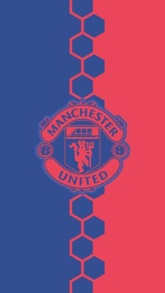 Hình ảnh logo MU 2 màu xanh đỏ