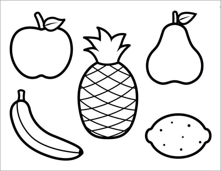 Tranh tô màu trái cây đẹp đơn giản cho bé tập tô màu (1)