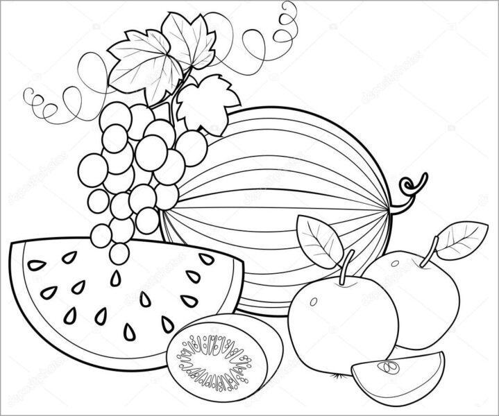 Tranh tô màu trái cây đẹp cho bé tập tô màu (10)