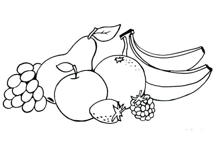 Tranh vẽ trái cây trắng đen cho bé tô màu (2)