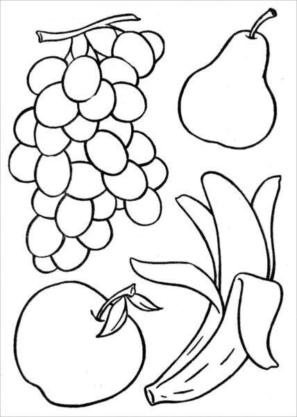 Tranh vẽ hoa quả đen trắng cho bé tô màu (5)