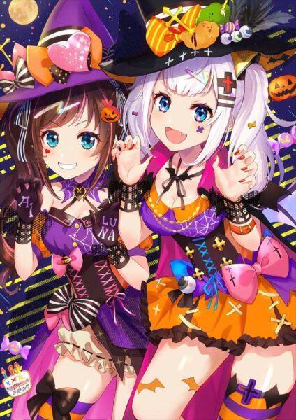 Hình ảnh Anime Halloween 2 cô gái đáng yêu