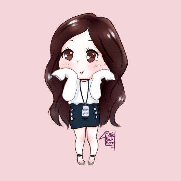 Ảnh chibi Rosé BlackPink dễ thương