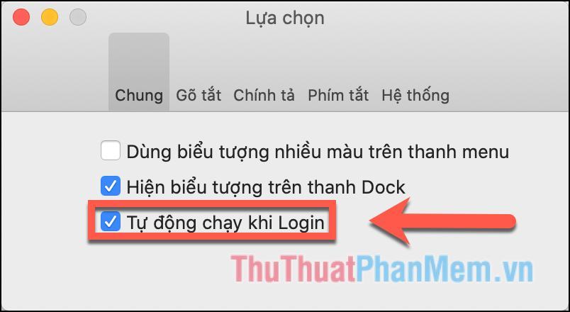 Chọn Autorun khi Login để phần mềm tự khởi động mỗi khi bạn sử dụng máy tính