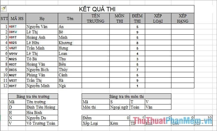 bài tập thực hành excel 5