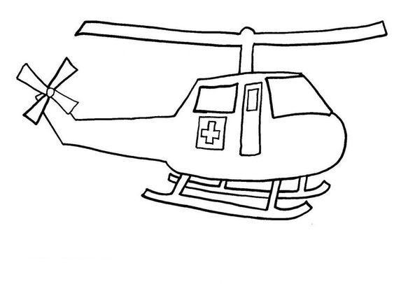 Tranh tô màu máy bay trực thăng y tế