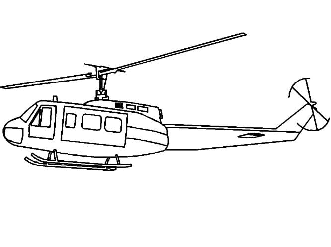 Tranh tô màu máy bay trực thăng đang chuyển động