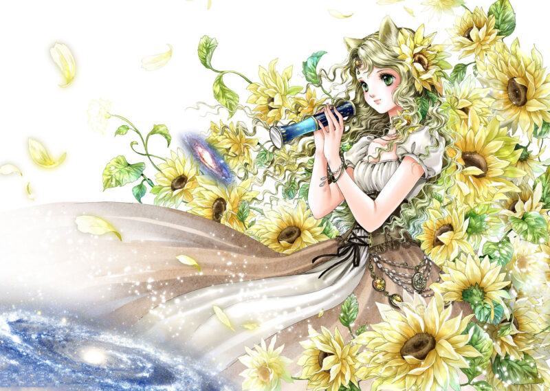 Hình ảnh hoa hướng dương anime siêu dễ thương