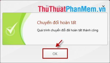 Hoàn thành việc chuyển đổi