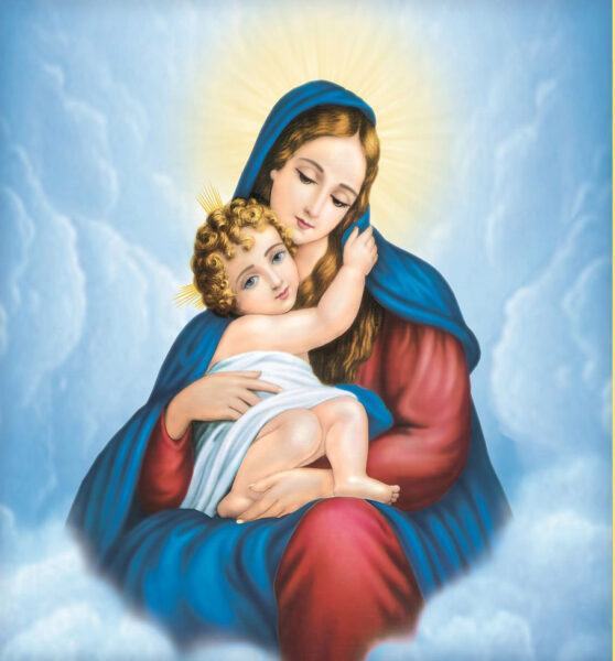 Chúa Giêsu được ôm bởi mẹ của mình