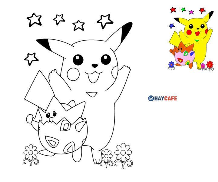 Chọn lọc tranh tô màu pikachu đáng yêu nhất