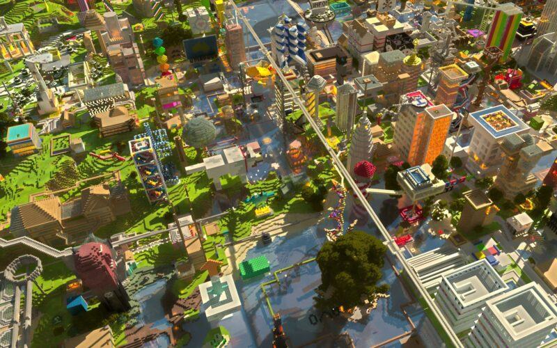 Hình ảnh 3d Minecraft và thế giới tươi sáng