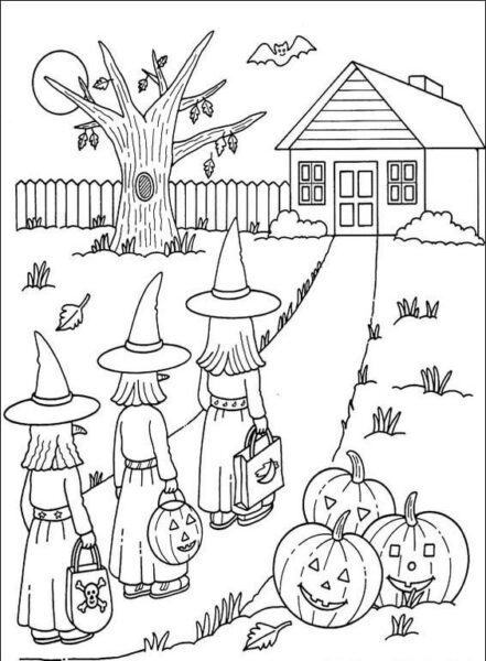Tranh tô màu halloween hấp dẫn cho bé tập tô màu (5)