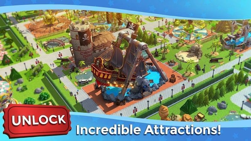 Tàu lượn siêu tốc Tycoon Touch mod android