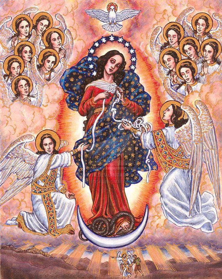 Hình ảnh Đức Mẹ với các thiên thần