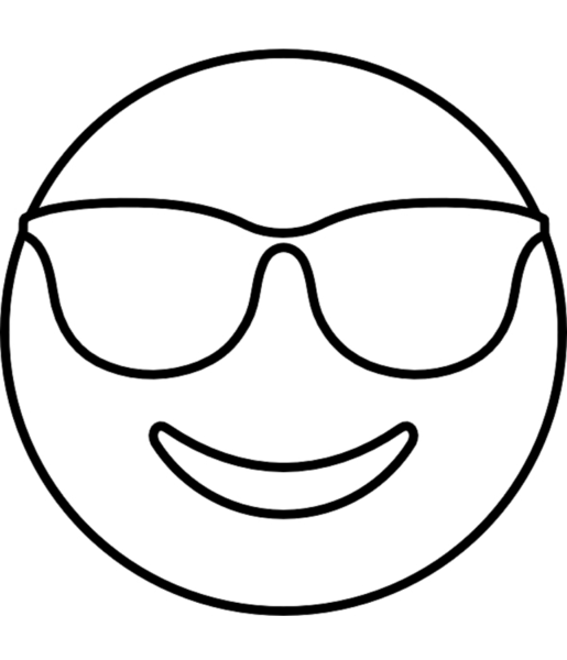 biểu tượng mặt cười đeo kính