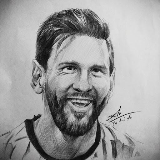 Tranh vẽ Messi bằng bút chì