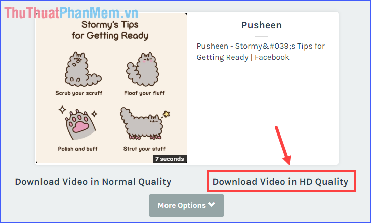 Chọn Tải xuống video ở chất lượng HD