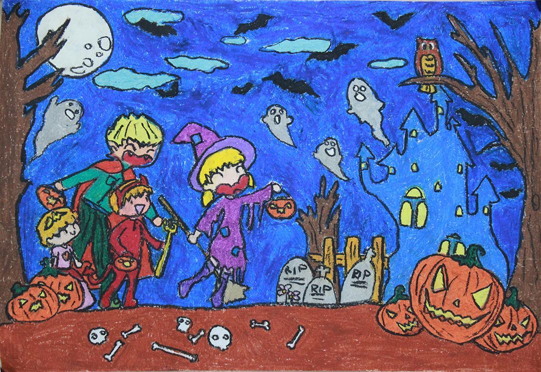 Vẽ tranh chủ đề halloween đẹp
