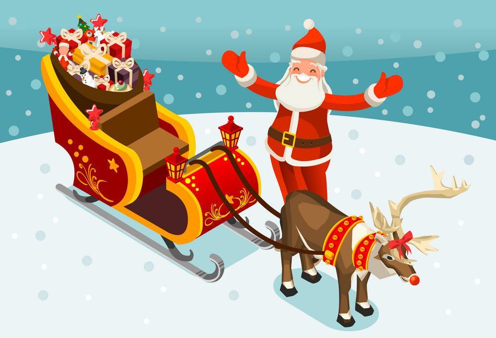 Ảnh ông già noel đẹp trên ô tô