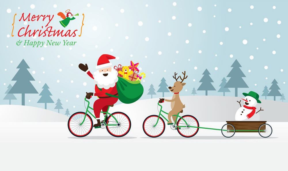 Hình ảnh ông già Noel đi xe đạp