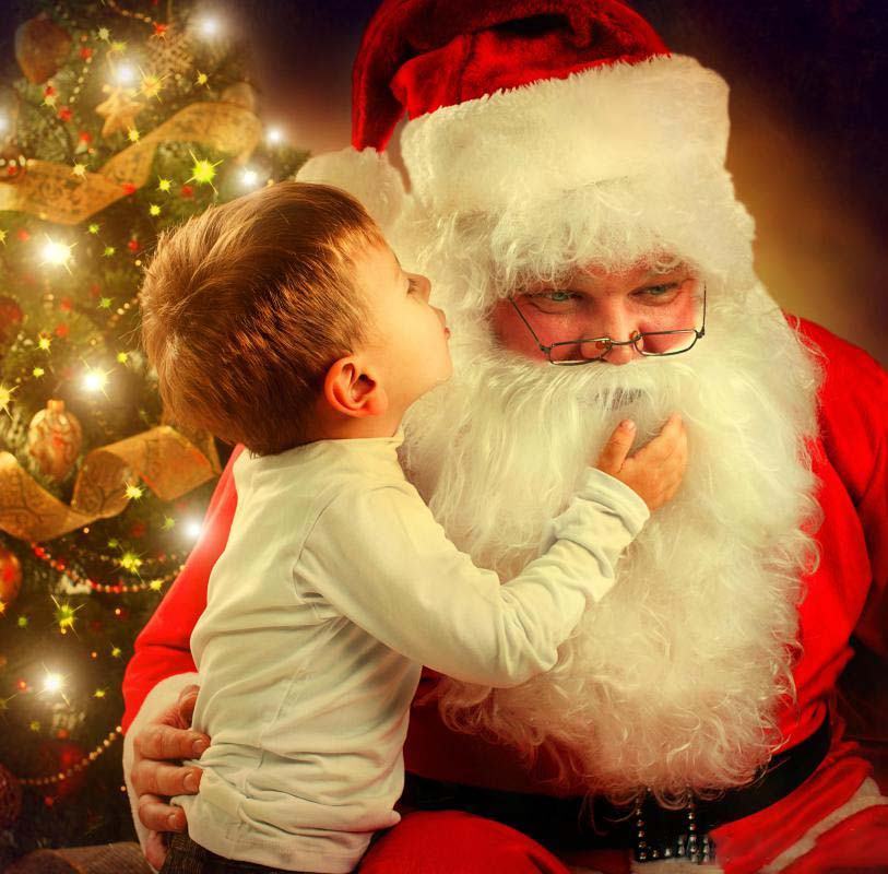 Hình ảnh ông già Noel với trẻ em