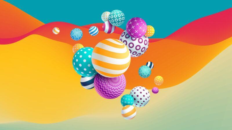 Hình ảnh 3D của những quả bóng đầy màu sắc