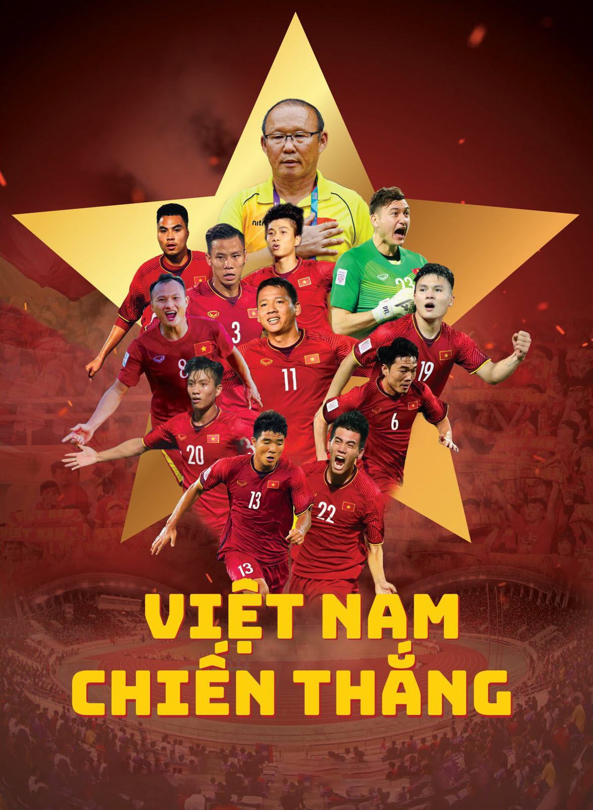 Hình ảnh chiến thắng của đội tuyển Việt Nam