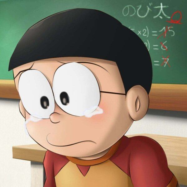 Hình ảnh hoạt hình Nobita buồn