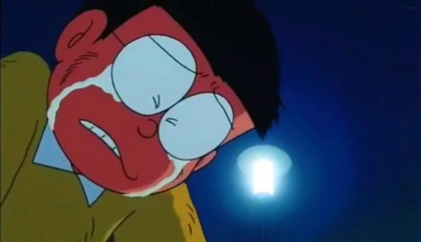 Hình ảnh hoạt hình Nobita buồn khóc