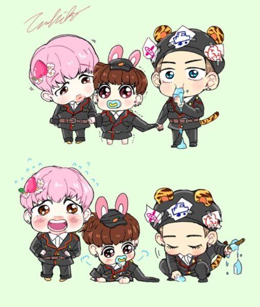 Ảnh Chibi BTS vui nhộn