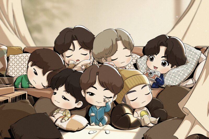 Hình nền chibi bts cực dễ thương