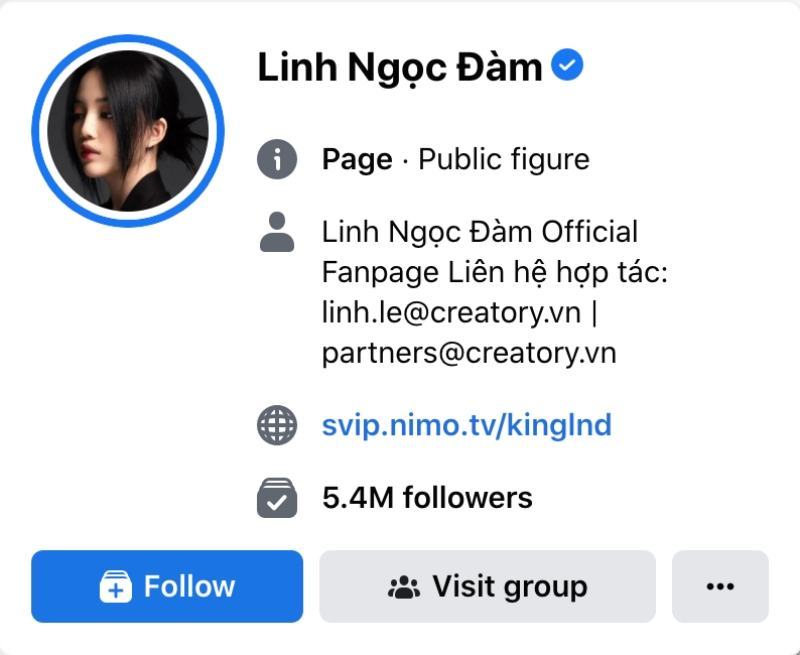 Người theo dõi fanpage Linh Ngọc Đàm