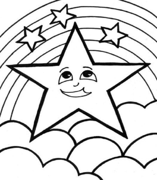 Tranh tô màu ngôi sao cho bé tập tô (6)