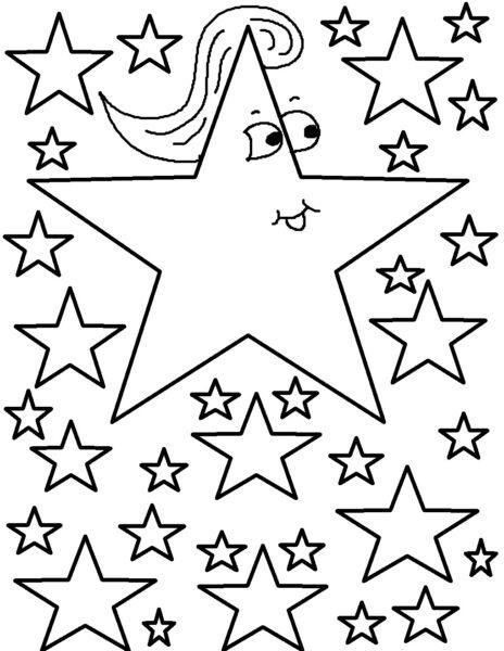 Vẽ ngôi sao đen trắng cho bé tập tô màu (4)