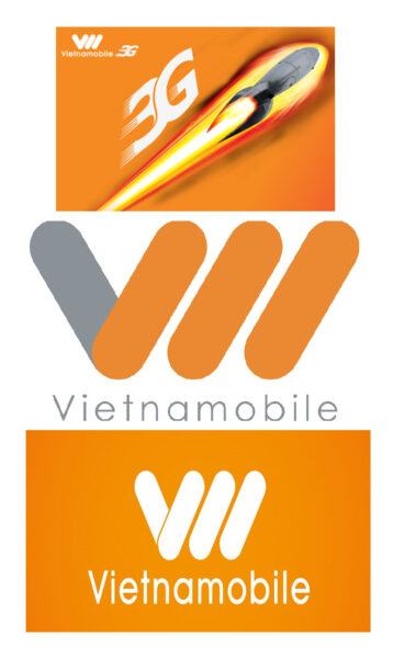 Hình ảnh logo Vietnamobile với 2 màu chủ đạo cam và trắng