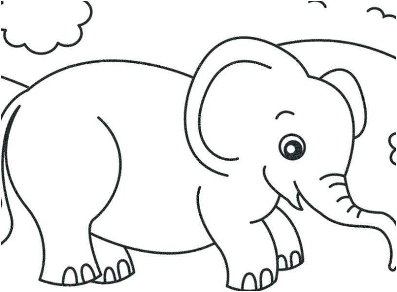 Tranh tô màu con voi dễ thương cho bé tập tô (2)