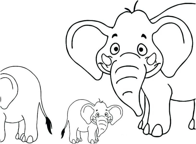 Tranh tô màu con voi dễ thương cho bé tập tô màu (4)