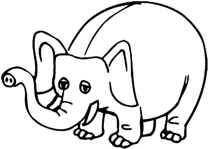 Tranh tô màu con voi dễ thương cho bé tập tô (5)