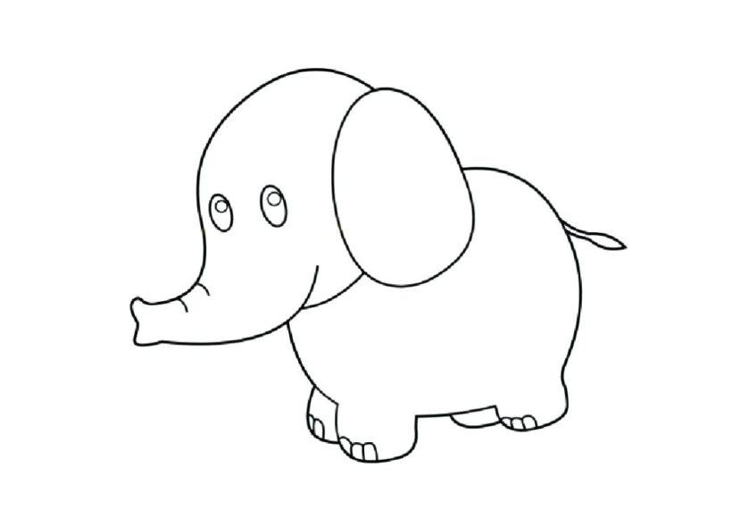 Tranh tô màu con voi cực đẹp cho bé tập tô (2)