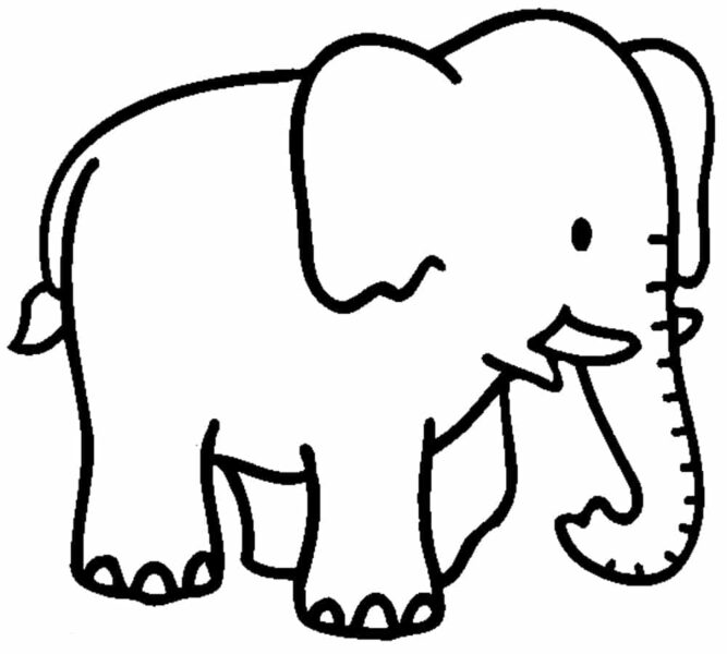 Tranh vẽ con voi không màu đẹp cho bé tập tô màu (4)