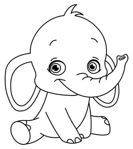 Tranh tô màu con voi đẹp nhất cho bé tập tô (1)