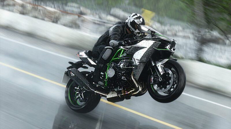 Hình ảnh Kawasaki ninja h2r trên đường đua