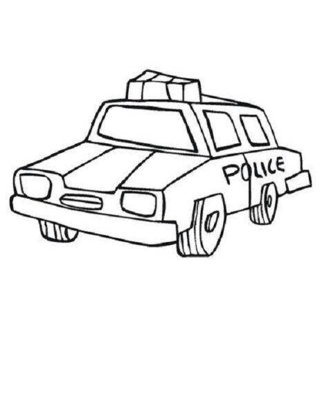 Vẽ ô tô cảnh sát trắng đen cho bé tô màu (3)