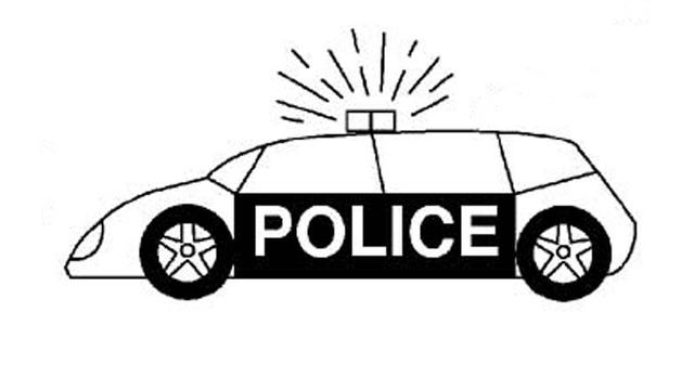 Vẽ ô tô cảnh sát trắng đen cho bé tô màu (6)