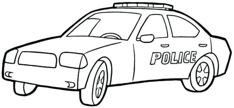 Vẽ ô tô cảnh sát trắng đen cho bé tô màu (5)